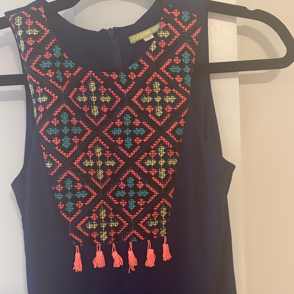 Gianni Bini Navy boho dress size XS - Picture 2 of 3